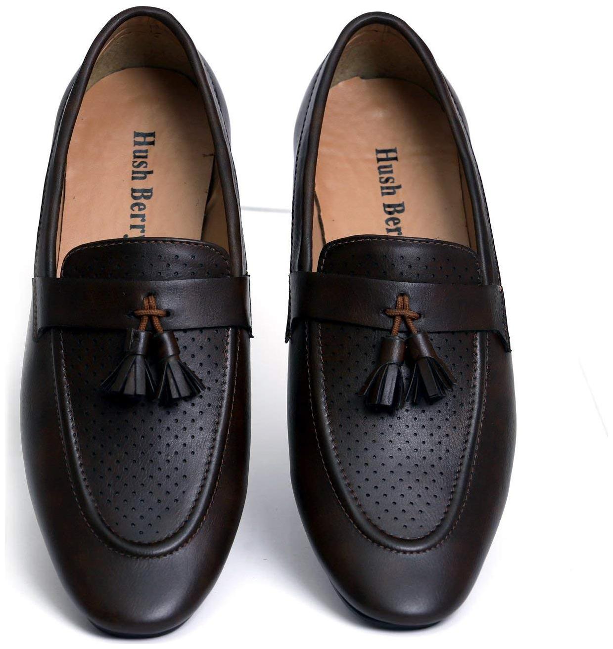 

Hush Berry Synthetic Leather Slip On Big Size Corporate Casual Shoes