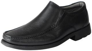 Hush Puppies Men's Black Premium Leather Formal Slip On Shoes