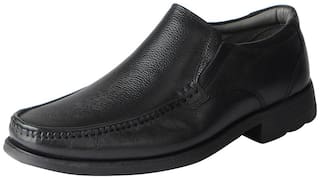 Hush Puppies Men's Black Premium Leather Formal Slip On Shoes