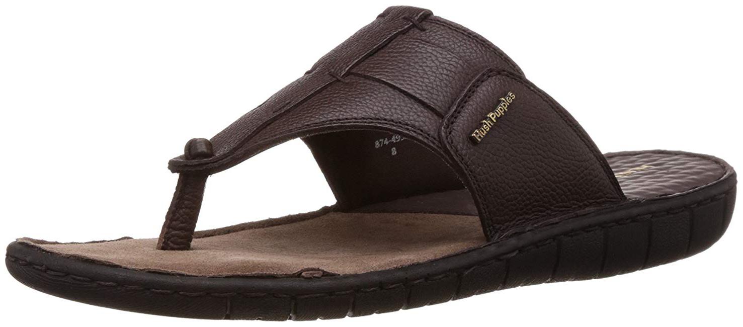 

Hush Puppies Men s Sedan Thong Brown Leather Flip Flops Thong Sandals (8744957)
