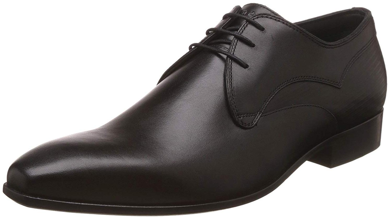 

Hush Puppies Men s Elan Embossed Derby Black Leather Formal Shoes (8246963)