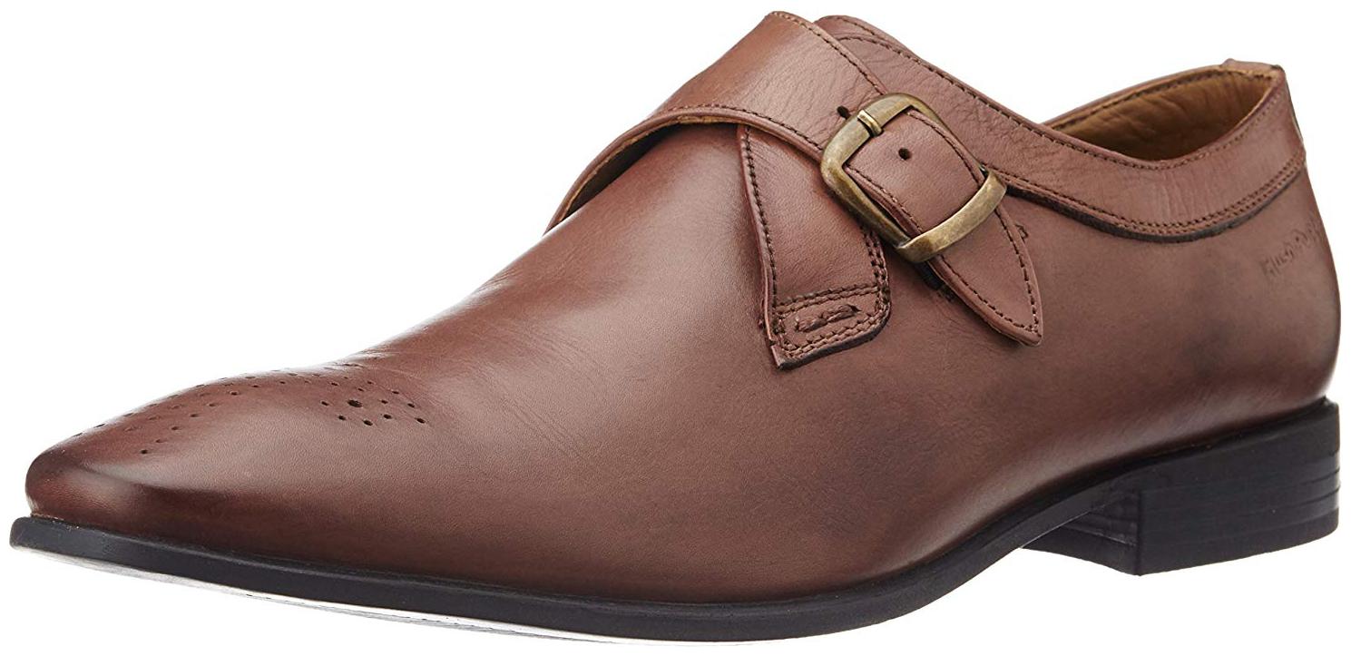 

Hush Puppies Men s New Fred Monk Tan Leather Formal Shoes (8543904)