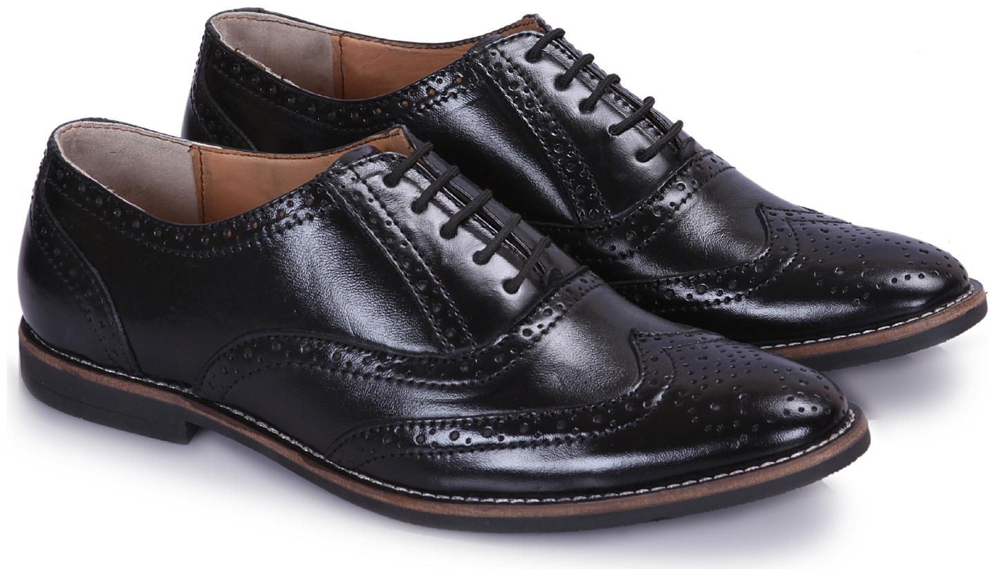 

ICE BULL LEATHER Men Black Brogues Formal Shoes - JEF056A-06