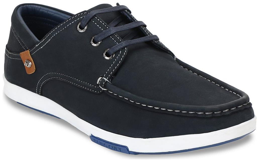 

ID Men Blue Leather Lace Up Casual Shoes
