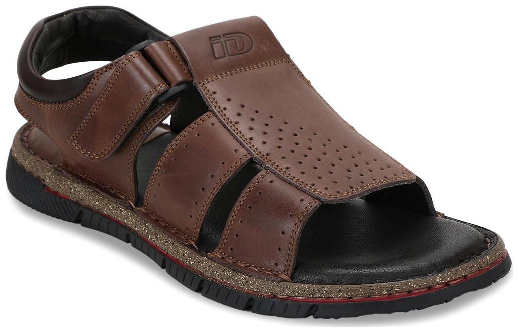 

ID Men Brown Leather Sandals Floaters