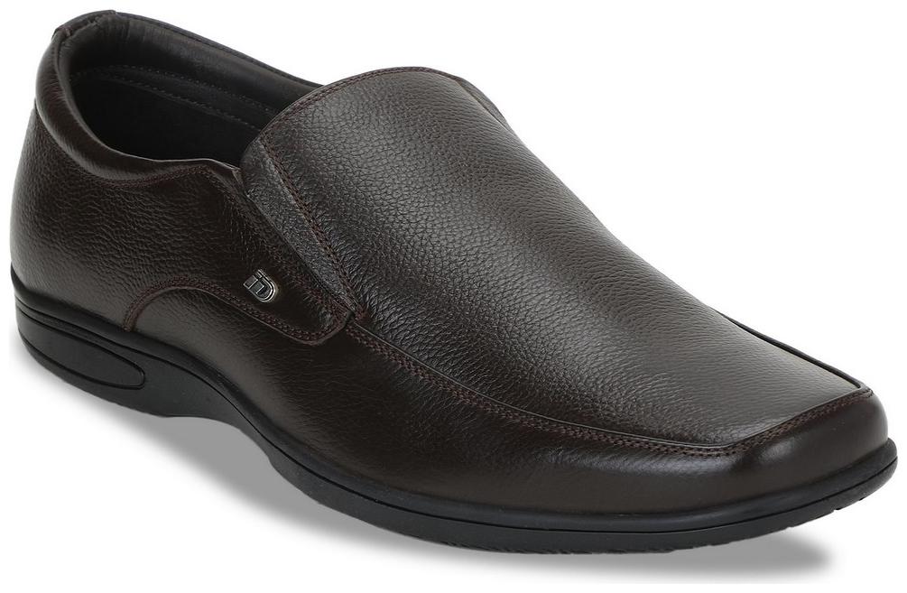 

ID Men Brown Leather Slip On Formal Shoes