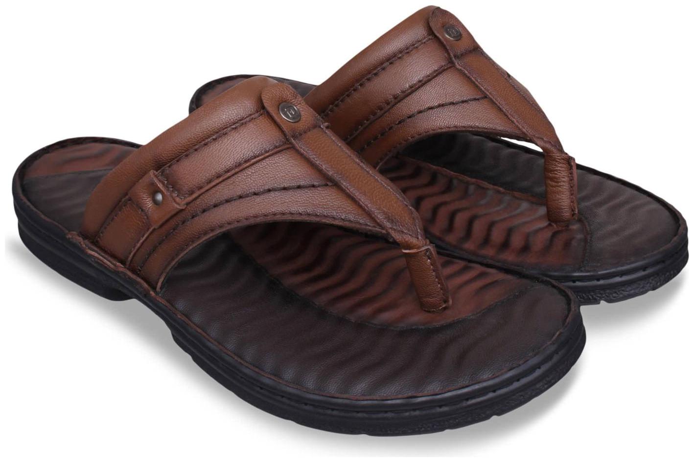 

ID Men Tan Slippers Flip-Flops