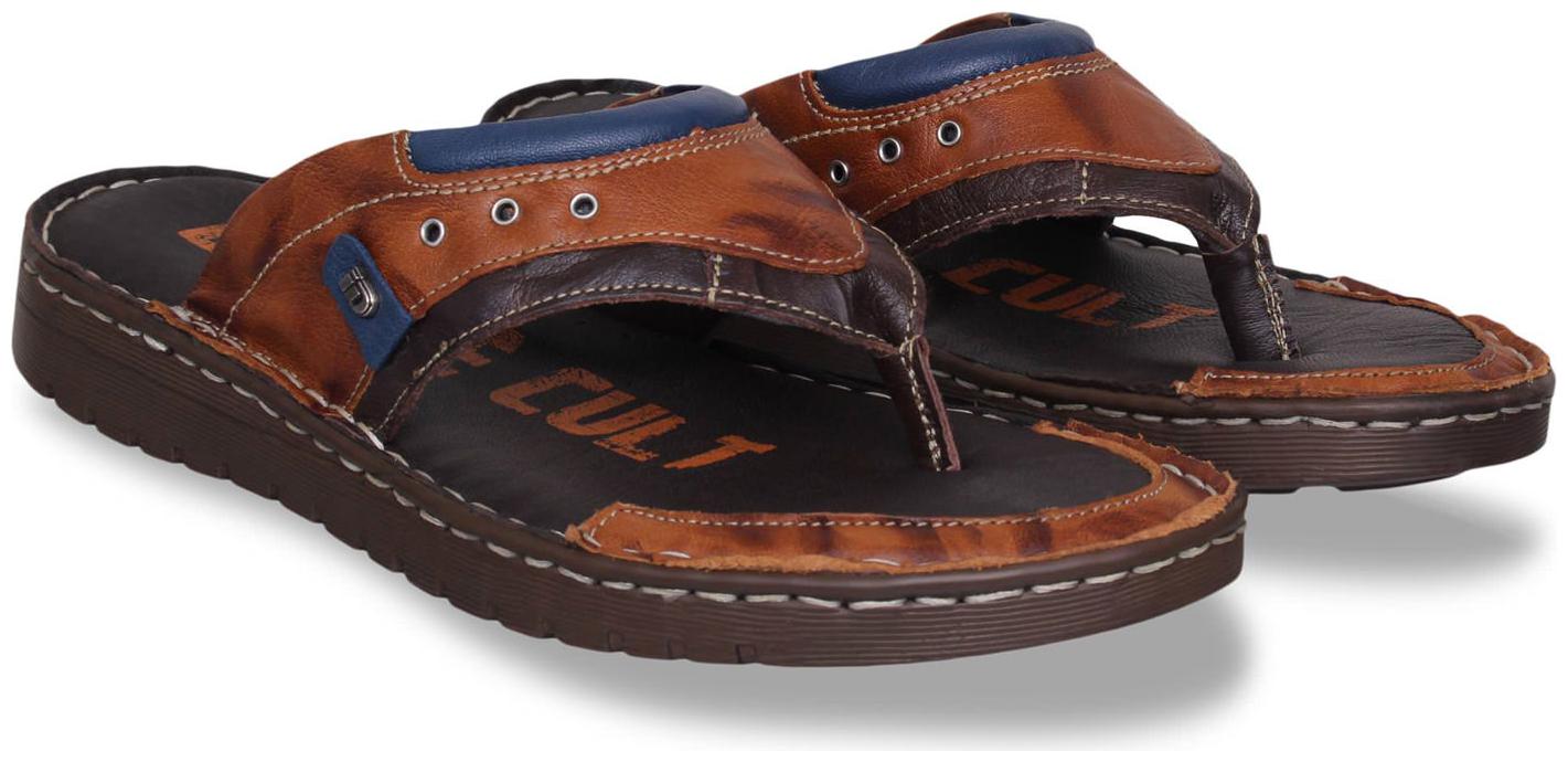 

ID Men Tan Slippers Flip-Flops