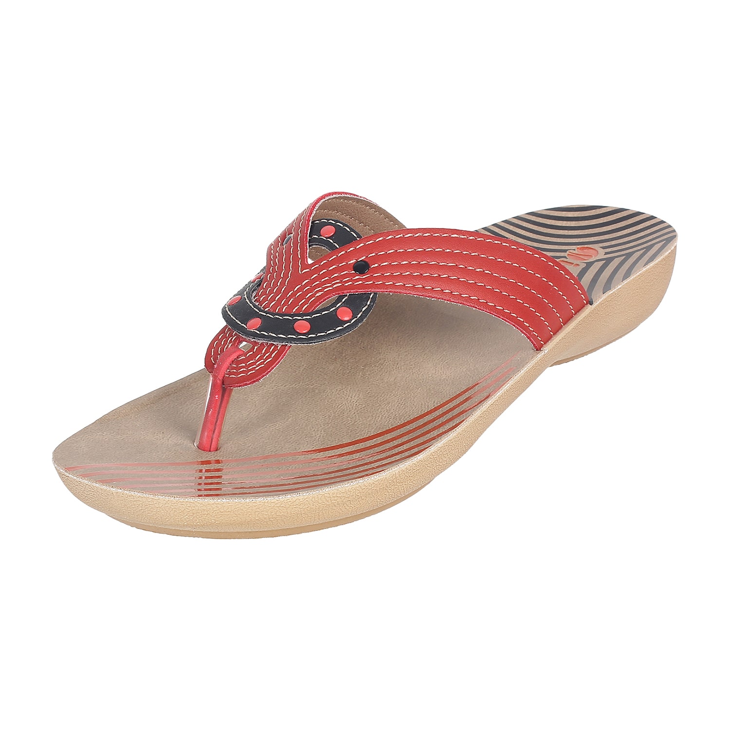 

Inblu Ad66 Red Blk Women High Grade Pu Sandal