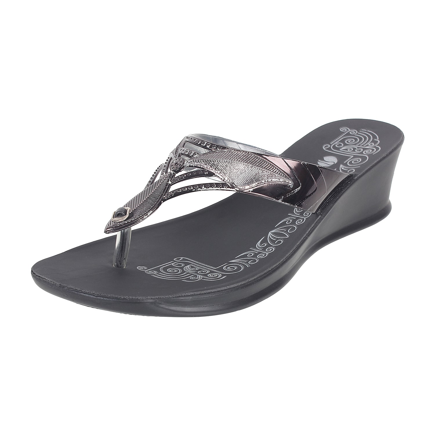 

Inblu Oaj4 Black Women High Grade Pu Sandal