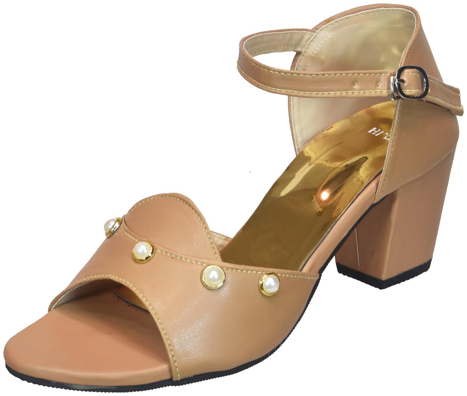 

IndiForce Women Beige Heeled Sandals
