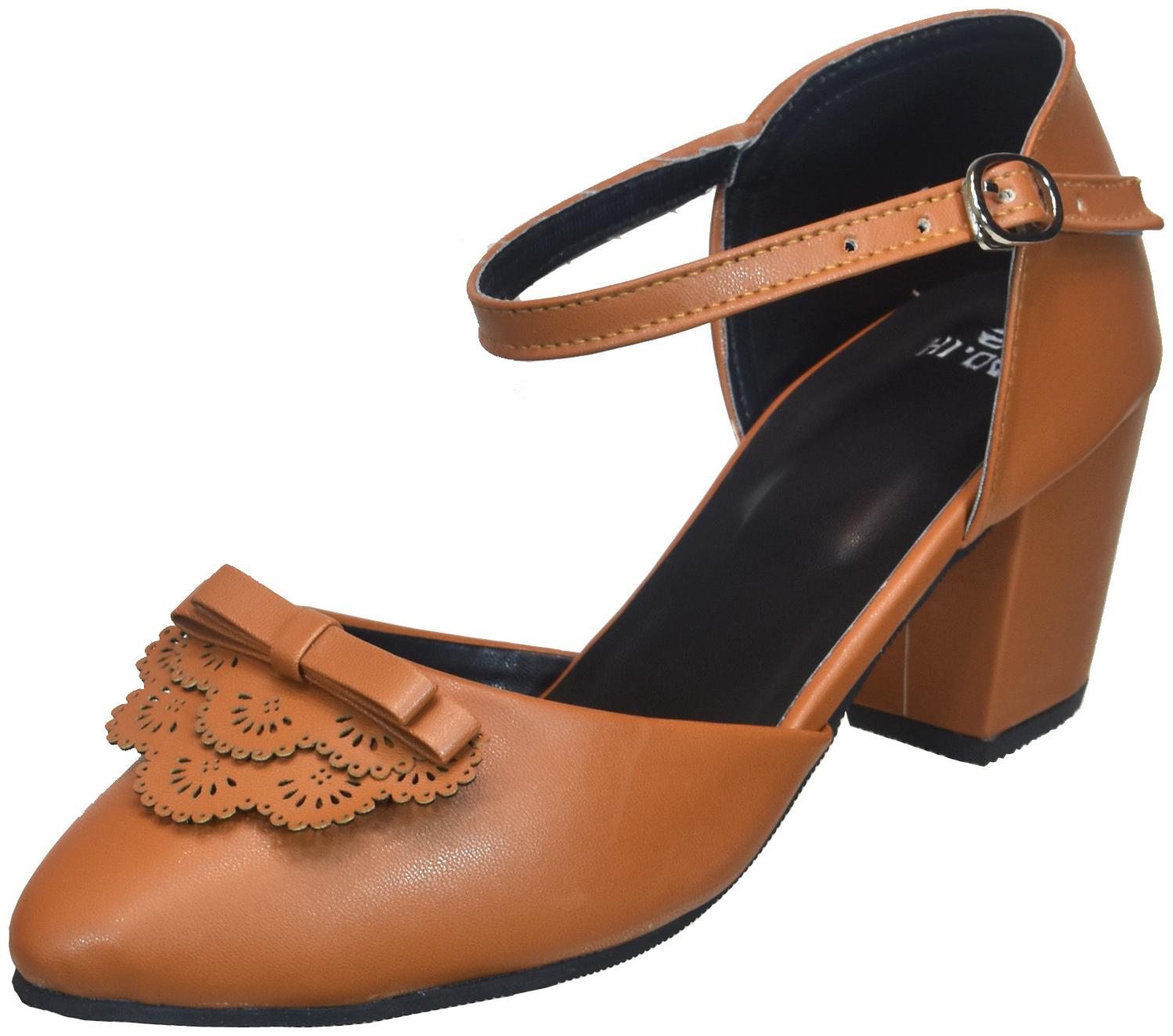 

IndiForce Women Brown Heeled Sandals