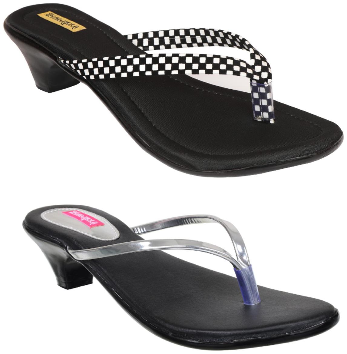 

Indirang Women Multi-Color Heeled Sandals - 2 Pair