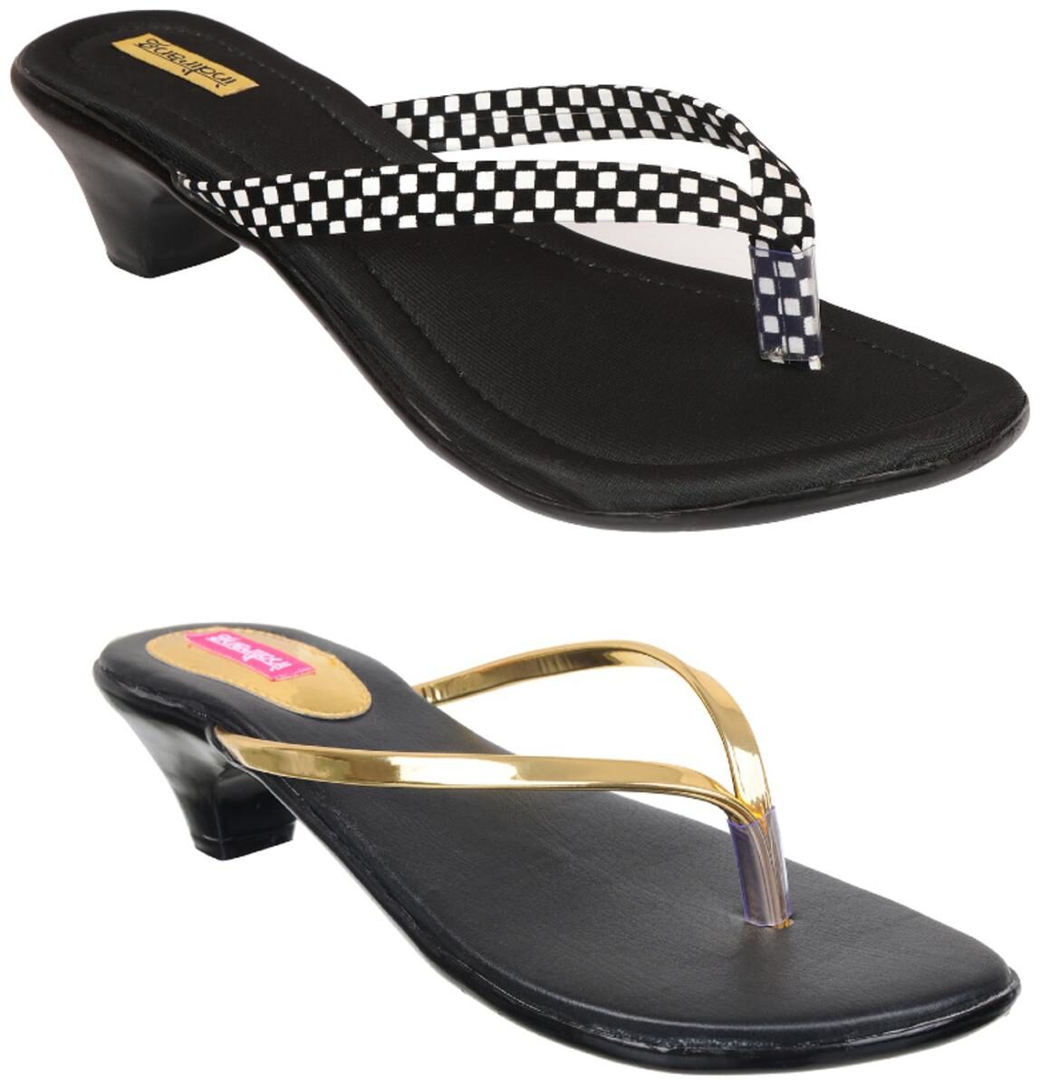 

Indirang Women Multi-Color Heeled Sandals - 2 Pair