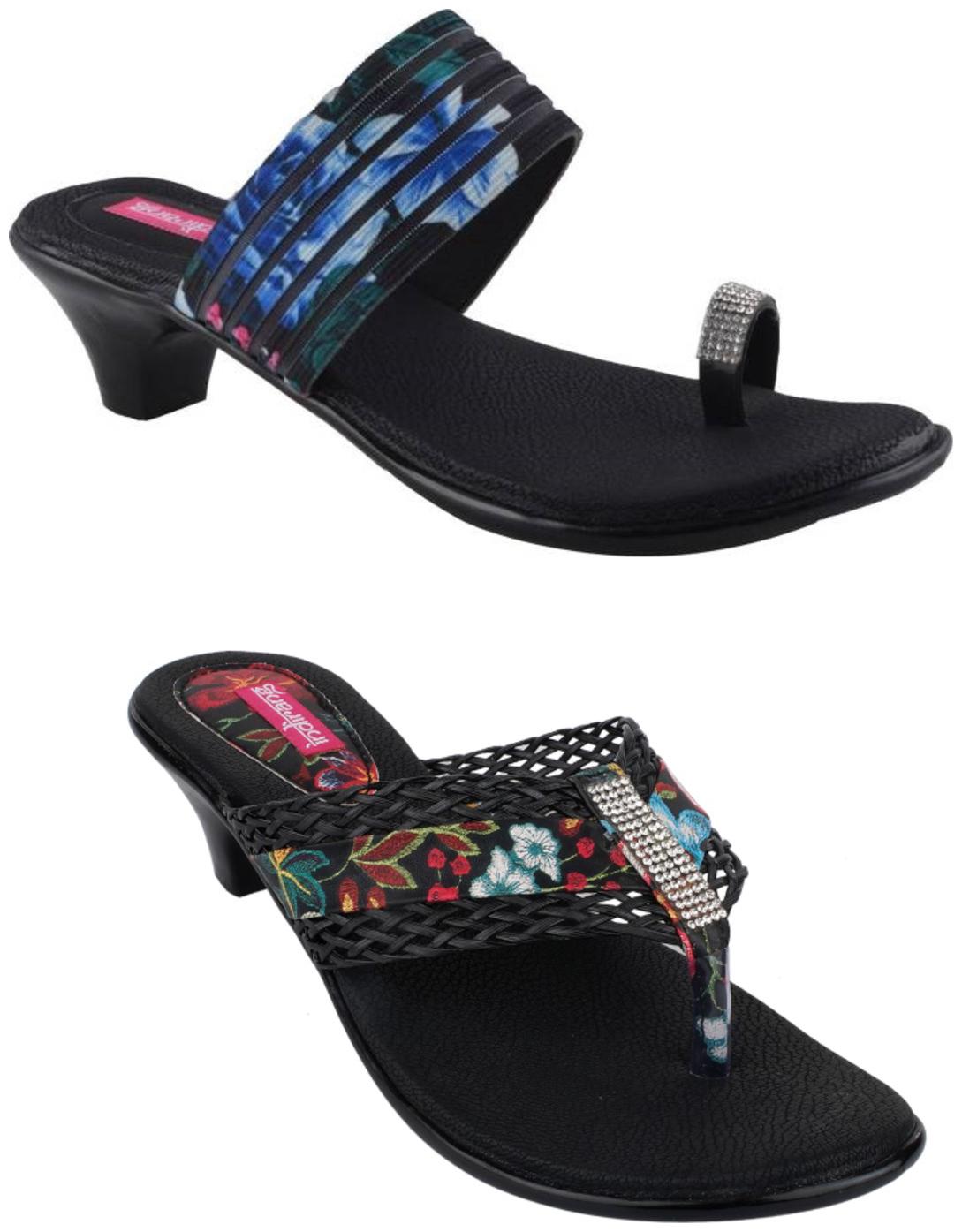 

Indirang Women Multi-Color Heeled Sandals - 2 Pair