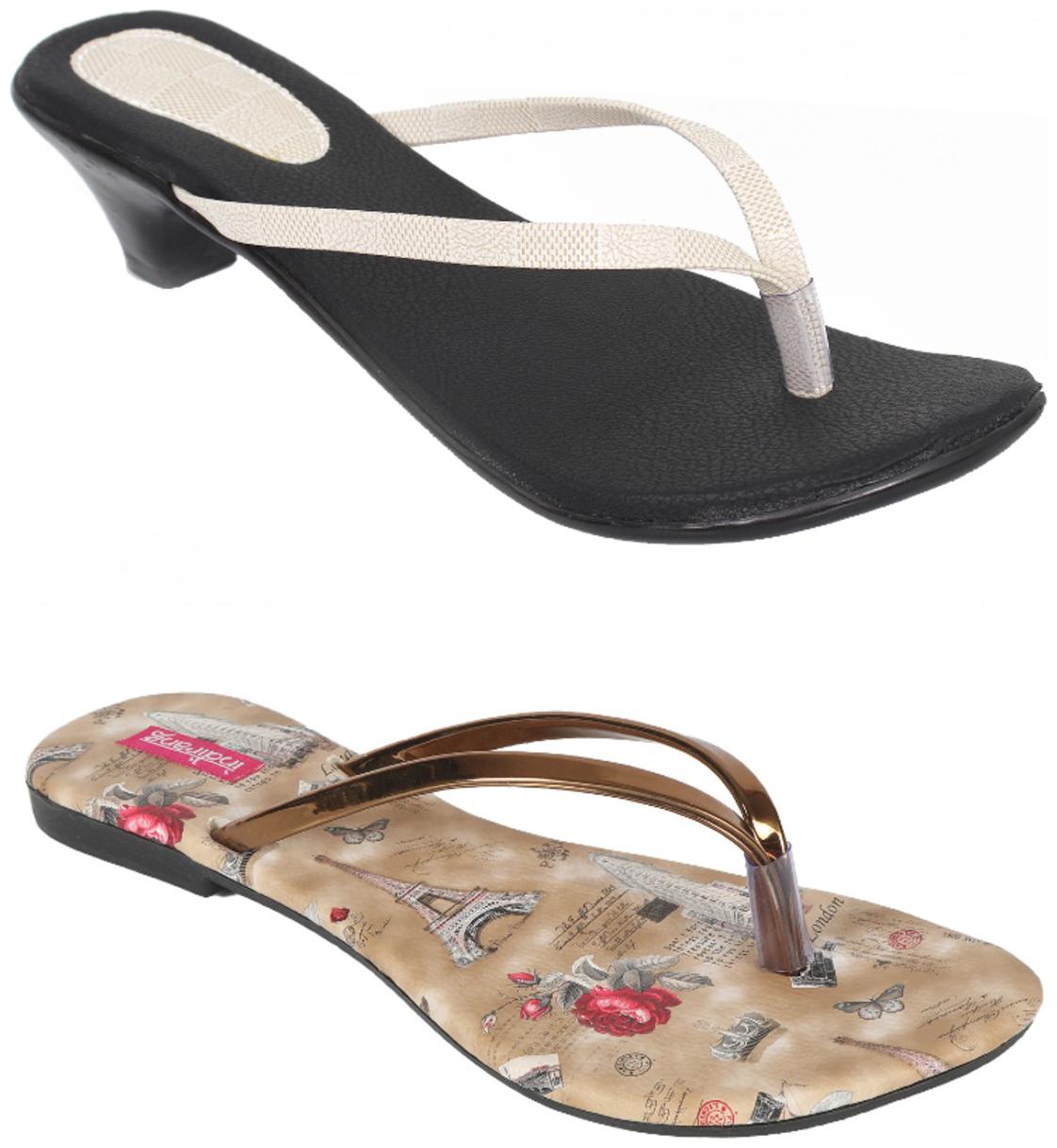 

Indirang Women Multi-Color T-Strap Flats - 2 Pair