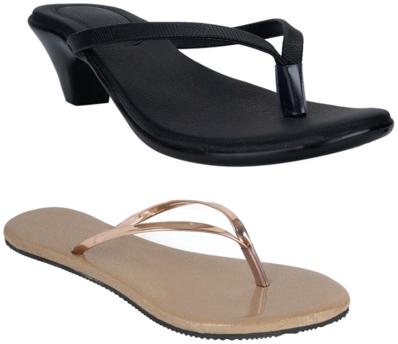 

Indirang Women Multi-Color T-Strap Flats - 2 Pair