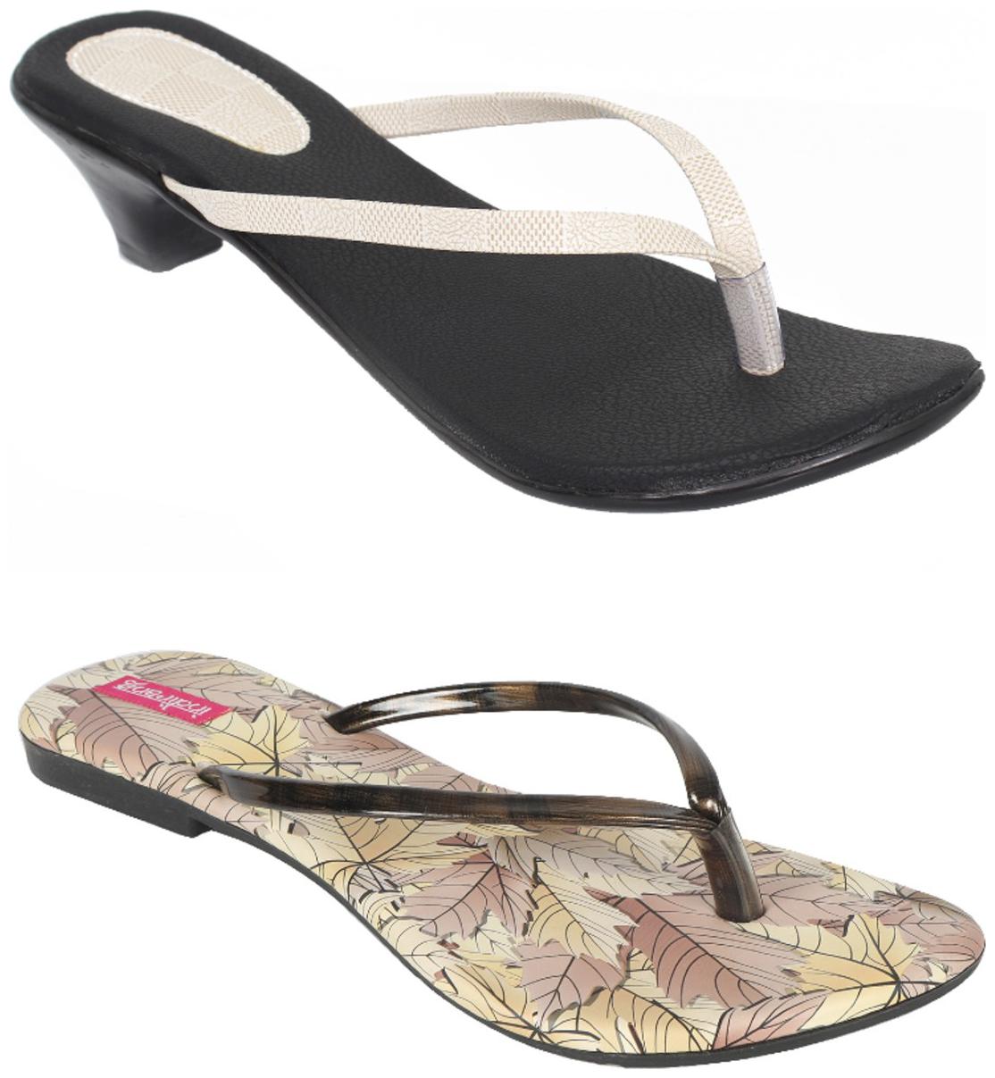 

Indirang Women Multi-Color T-Strap Flats - 2 Pair