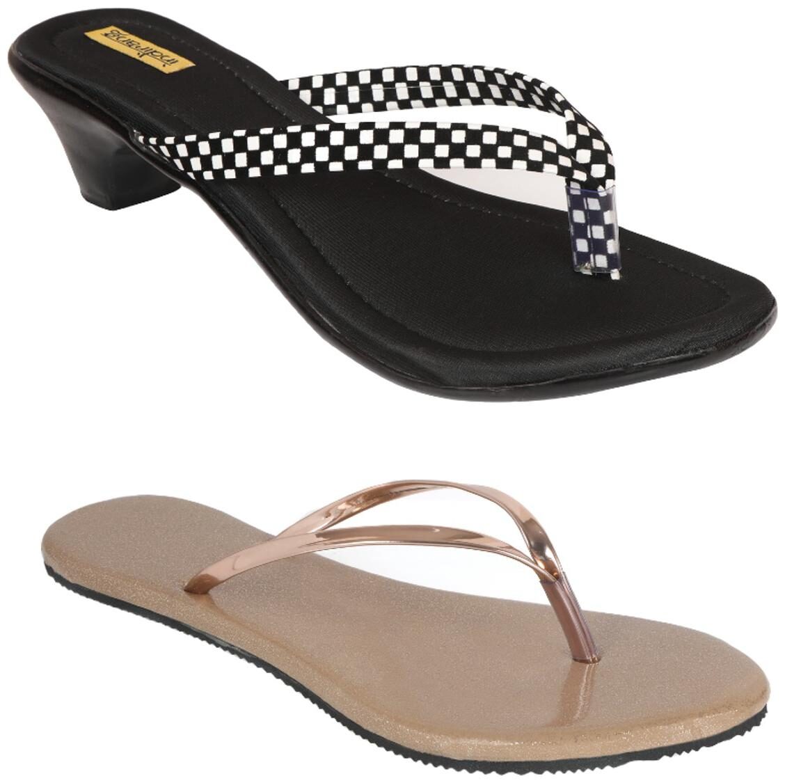 

Indirang Women Multi-Color T-Strap Flats - 2 Pair