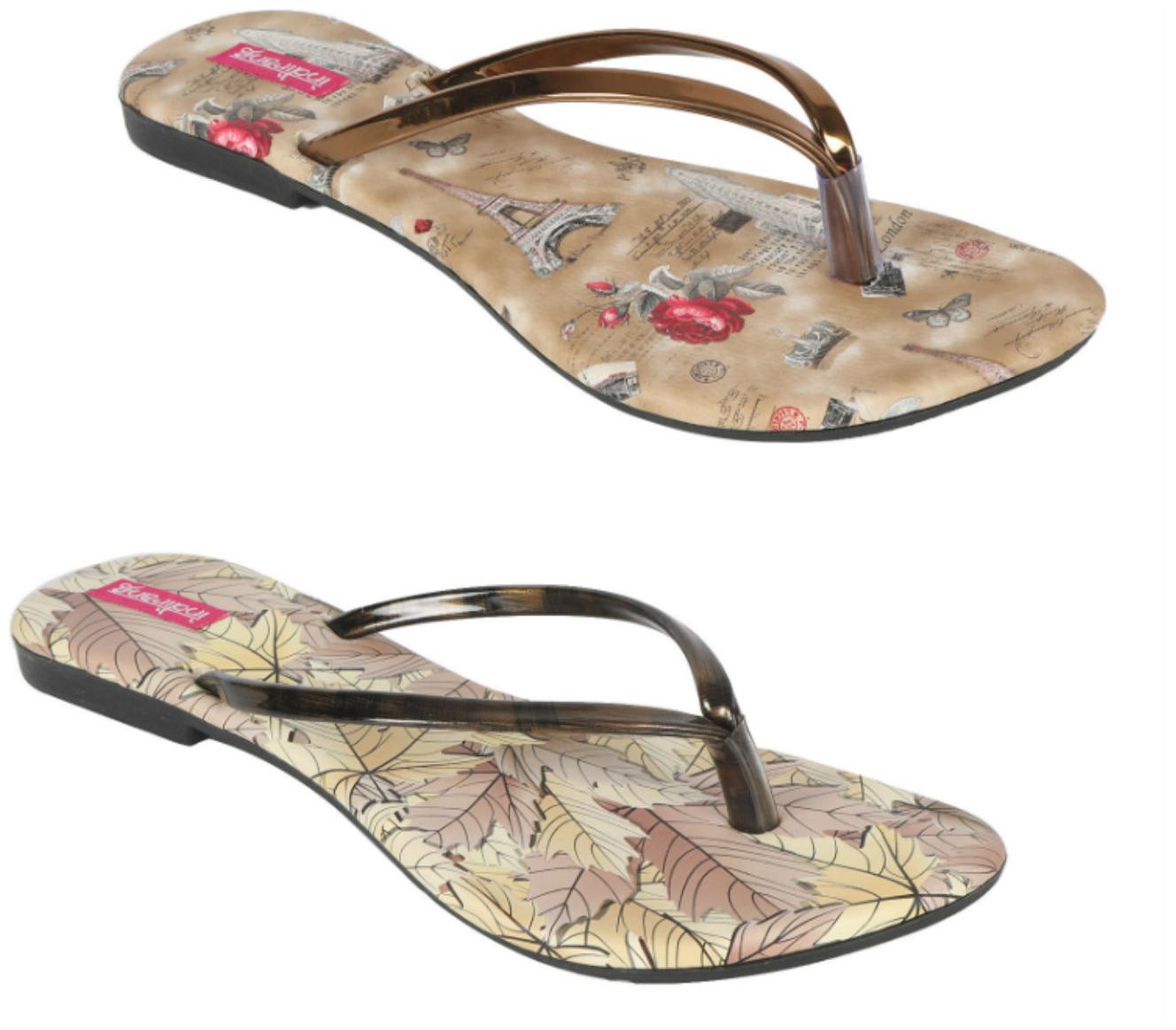 

Indirang Women Multi-Color T-Strap Flats - 2 Pair