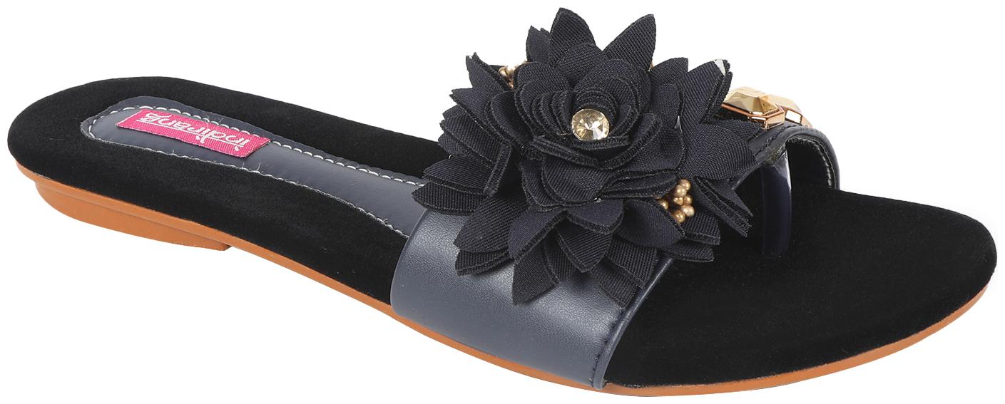 

Indirang Women Black T-Strap Flats