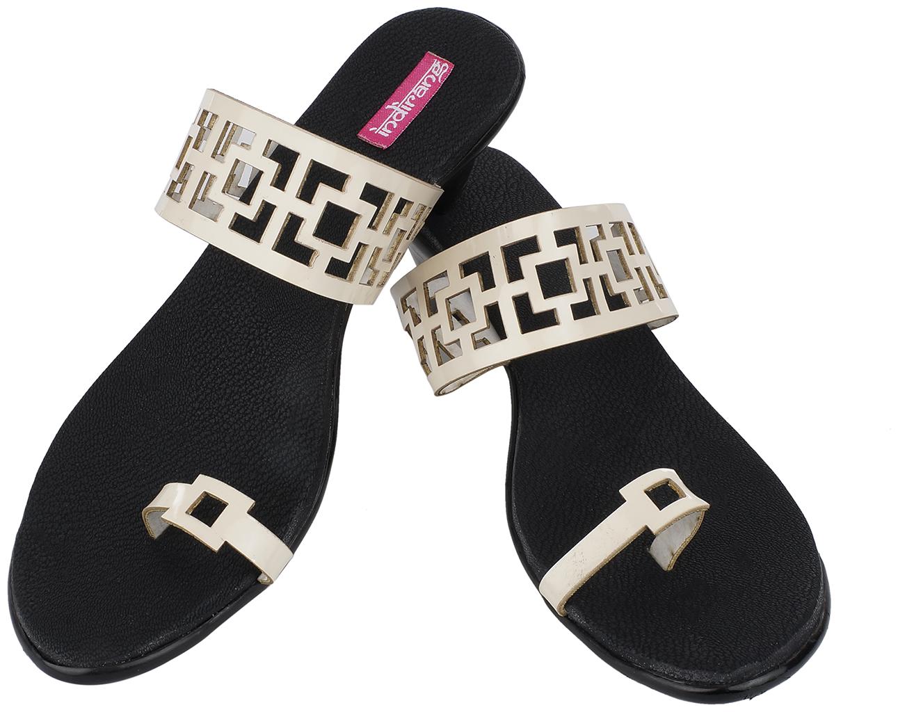 

Indirang Women White Heeled Sandals