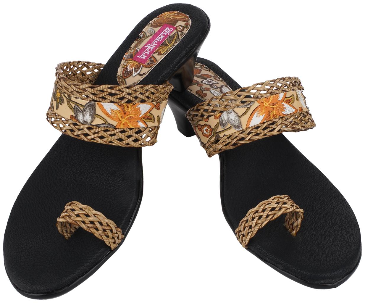 

Indirang Women Brown Heeled Sandals