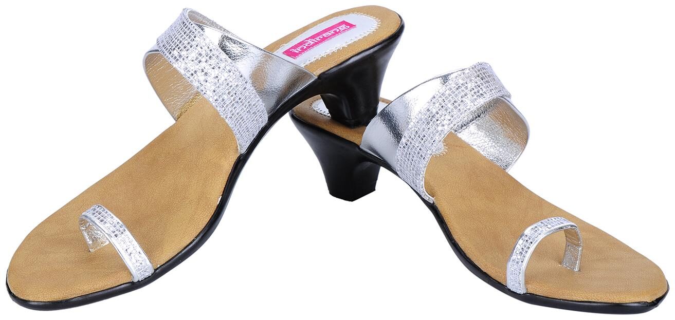 

Indirang Women Silver Gold Heeled Sandals