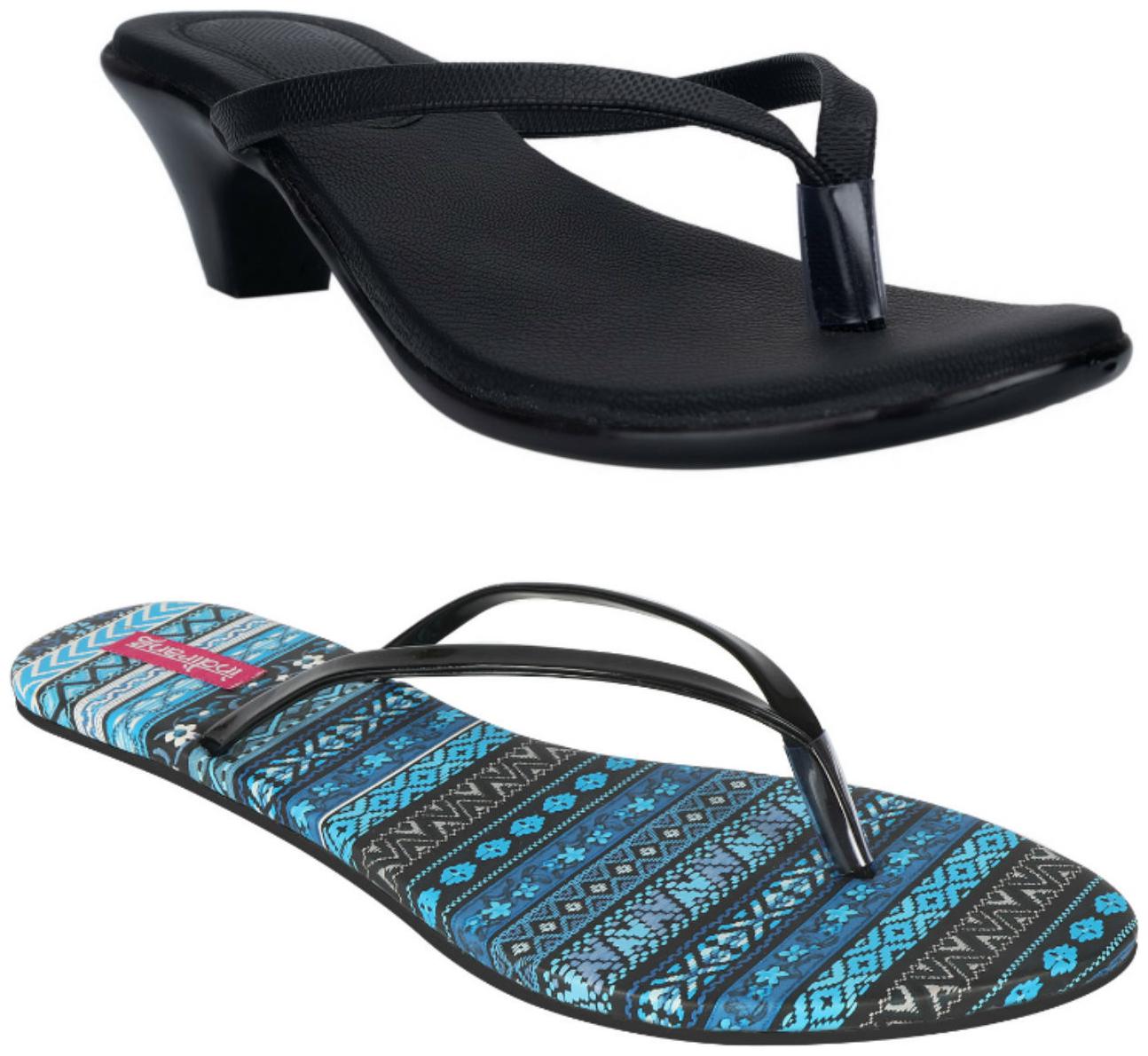 

Indirang Women Multi-Color Heeled Sandals - 2 Pair