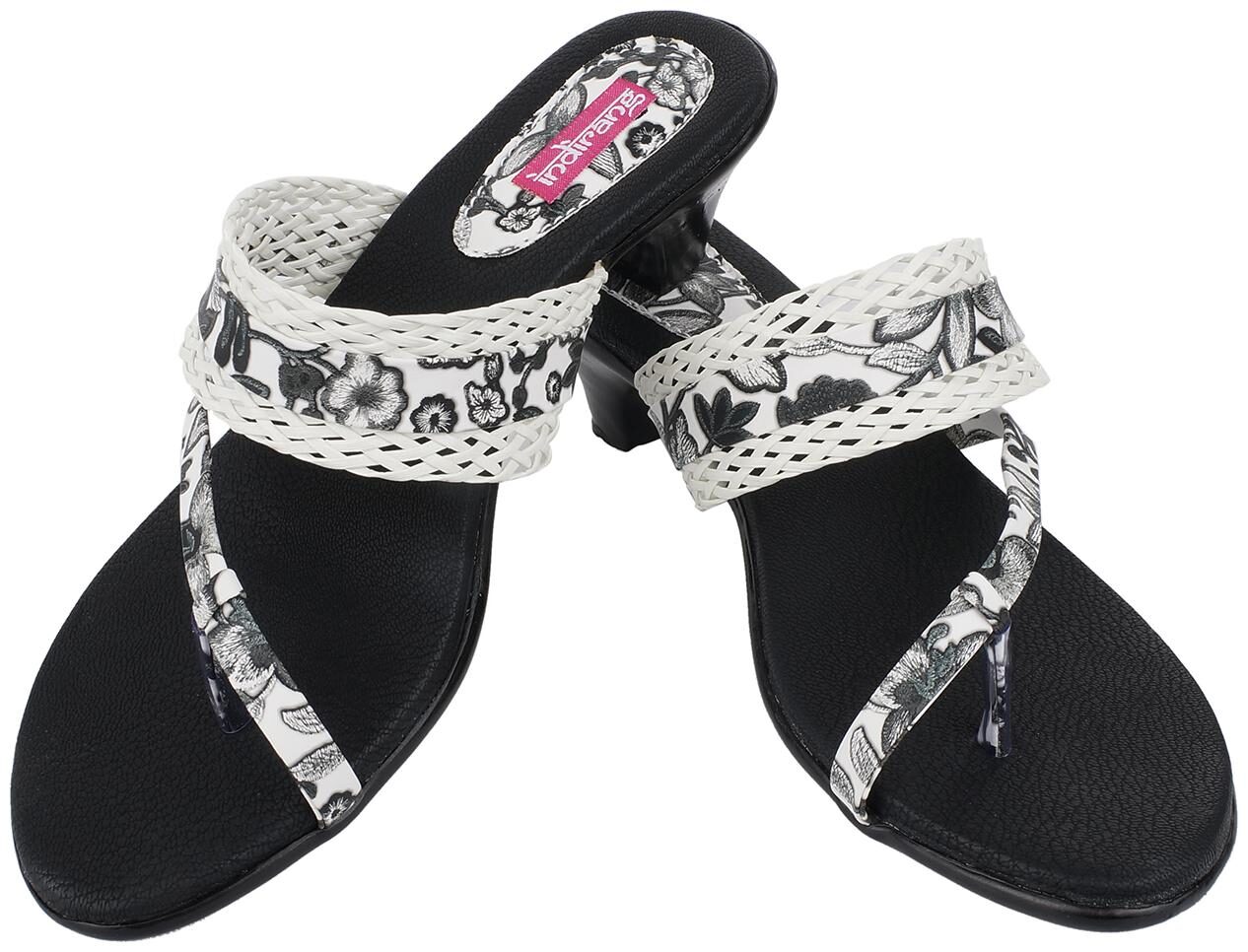 

Indirang Women White Heeled Sandals