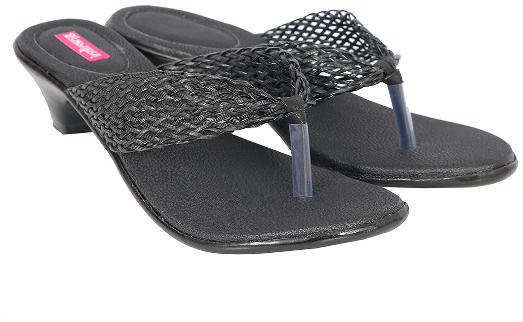 

Indirang Women Black Heeled Sandals