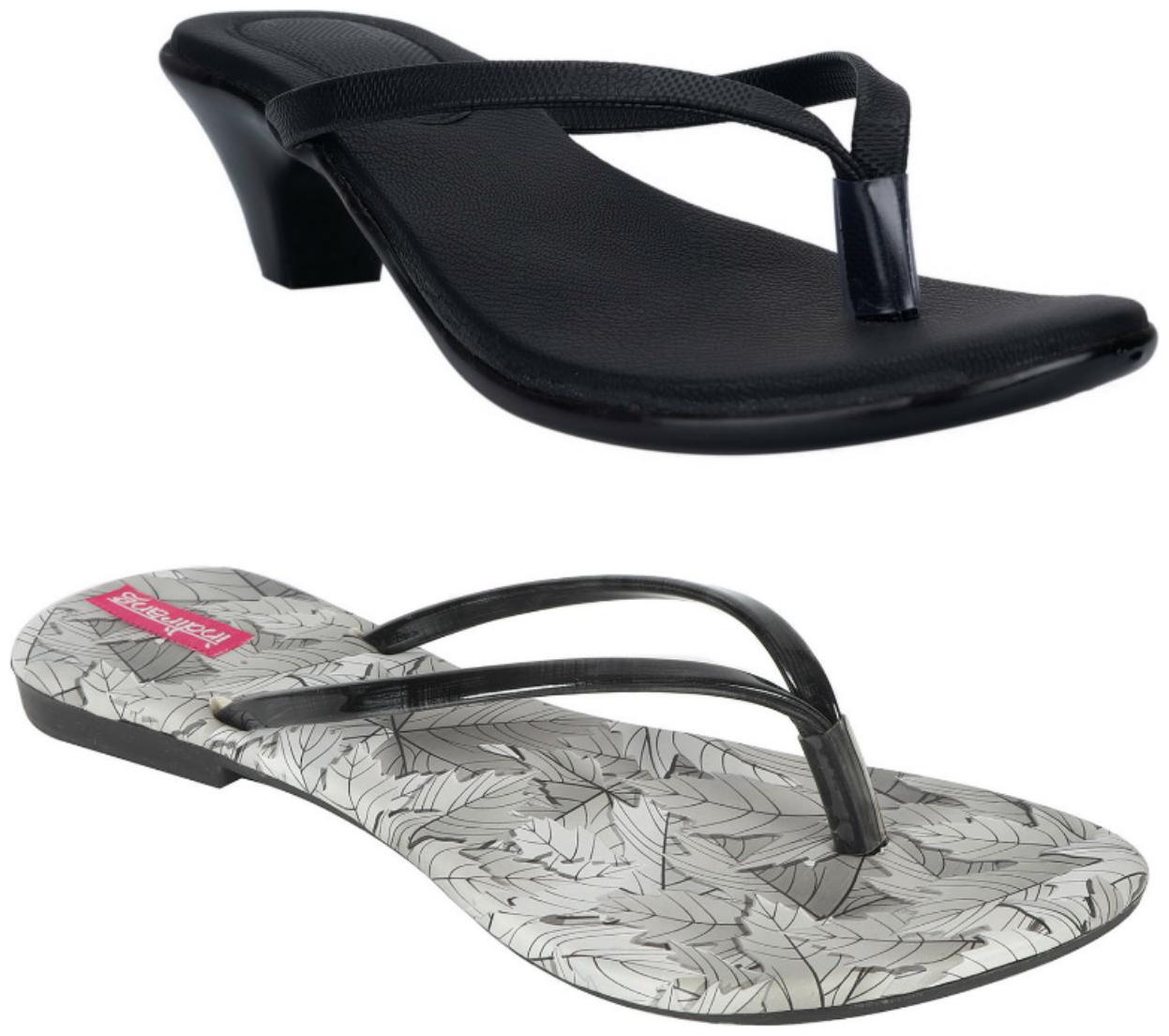 

Indirang Women Multi-Color Heeled Sandals - 2 Pair