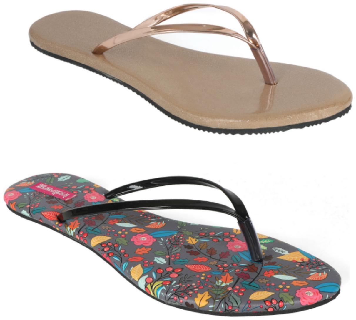 

Indirang Women Multi-Color T-Strap Flats - 2 Pair