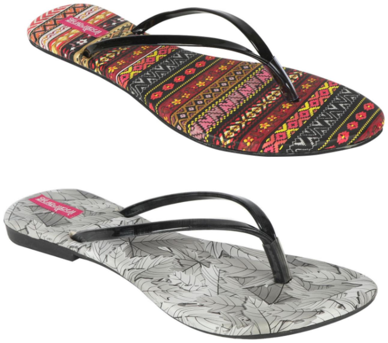 

Indirang Women Multi-Color T-Strap Flats - 2 Pair