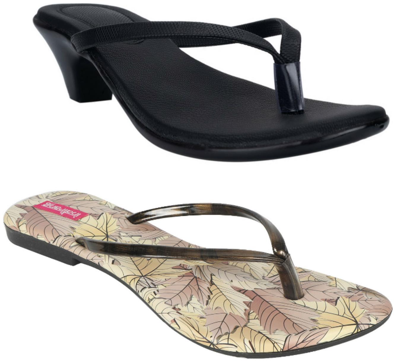

Indirang Women Multi-Color Heeled Sandals - 2 Pair