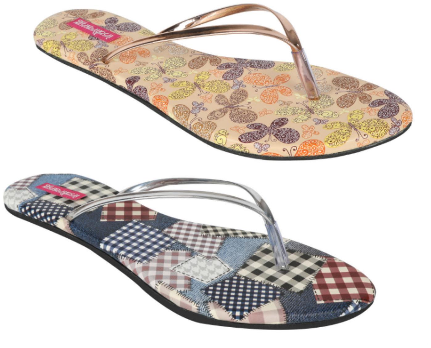 

Indirang Women Multi-Color T-Strap Flats - 2 Pair