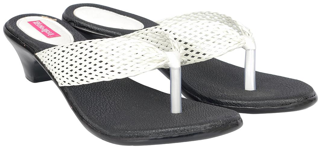 

Indirang Women White Heeled Sandals