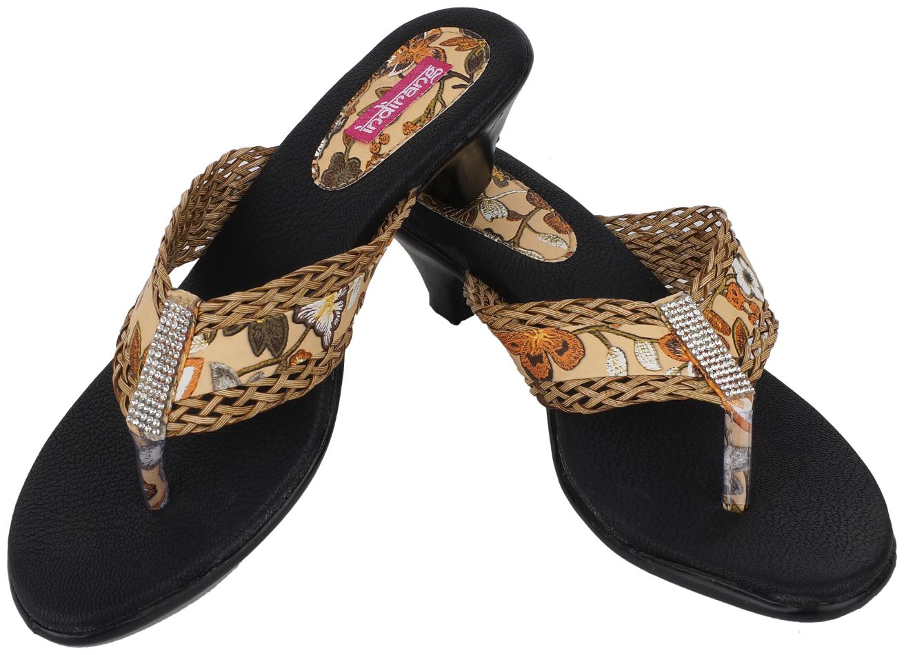 

Indirang Women Brown Heeled Sandals
