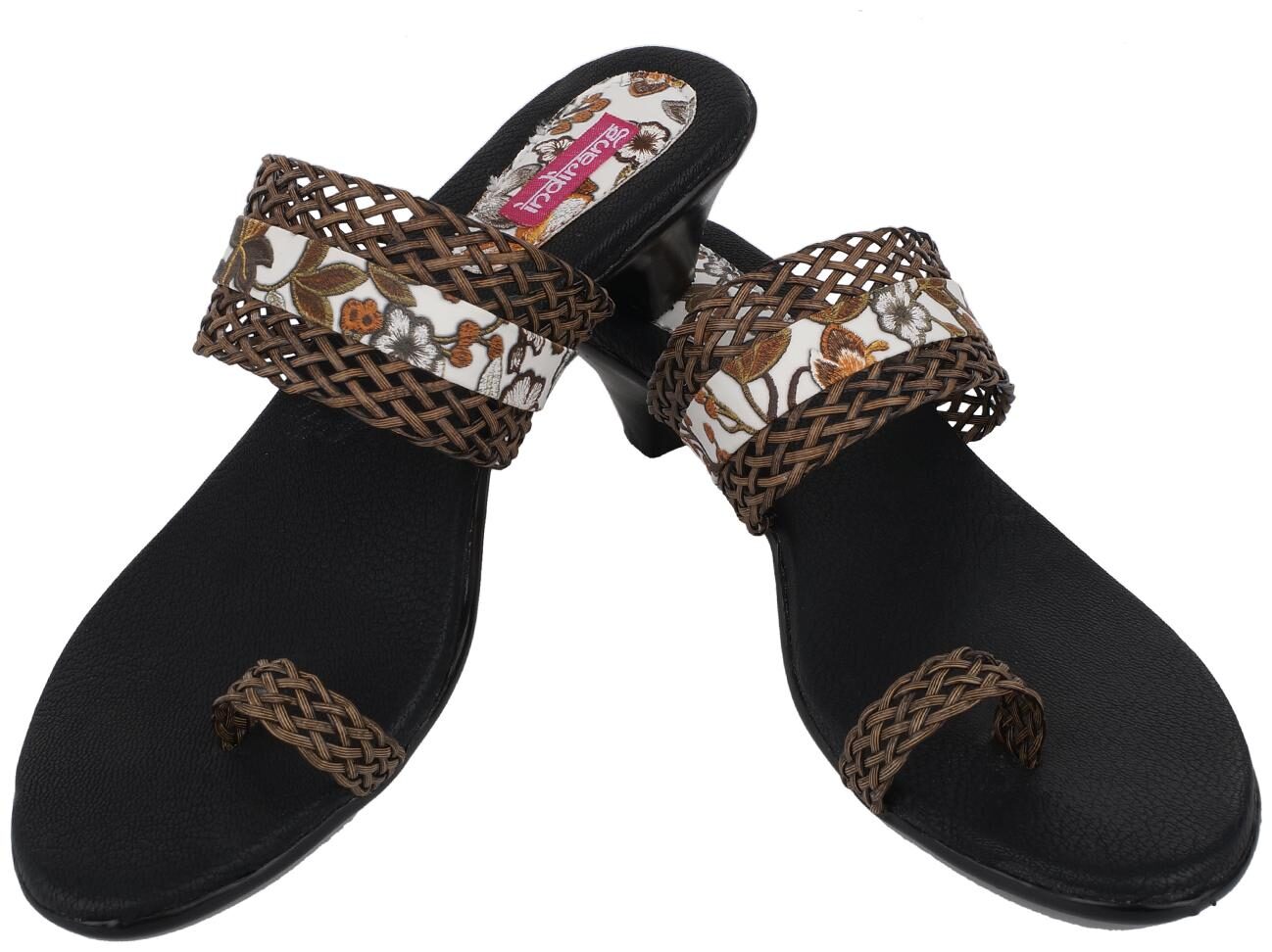 

Indirang Women Brown Heeled Sandals