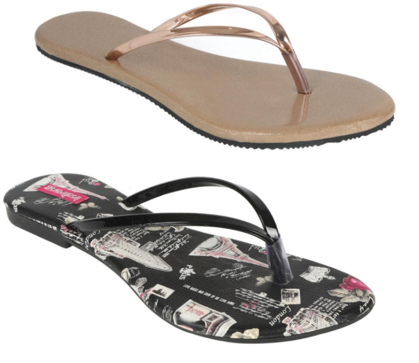 

Indirang Women Multi-Color T-Strap Flats - 2 Pair