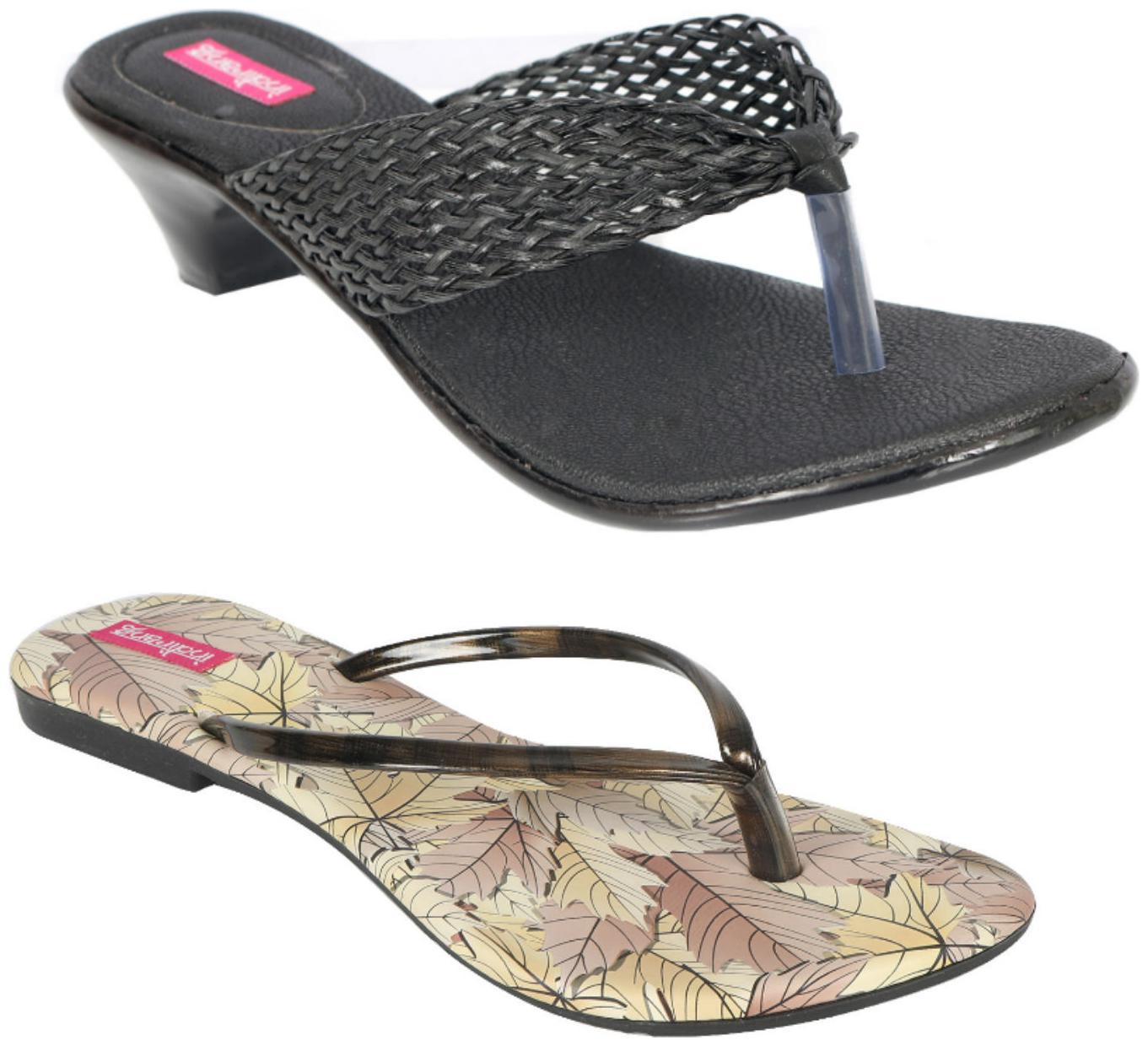 

Indirang Women Multi-Color Heeled Sandals - 2 Pair