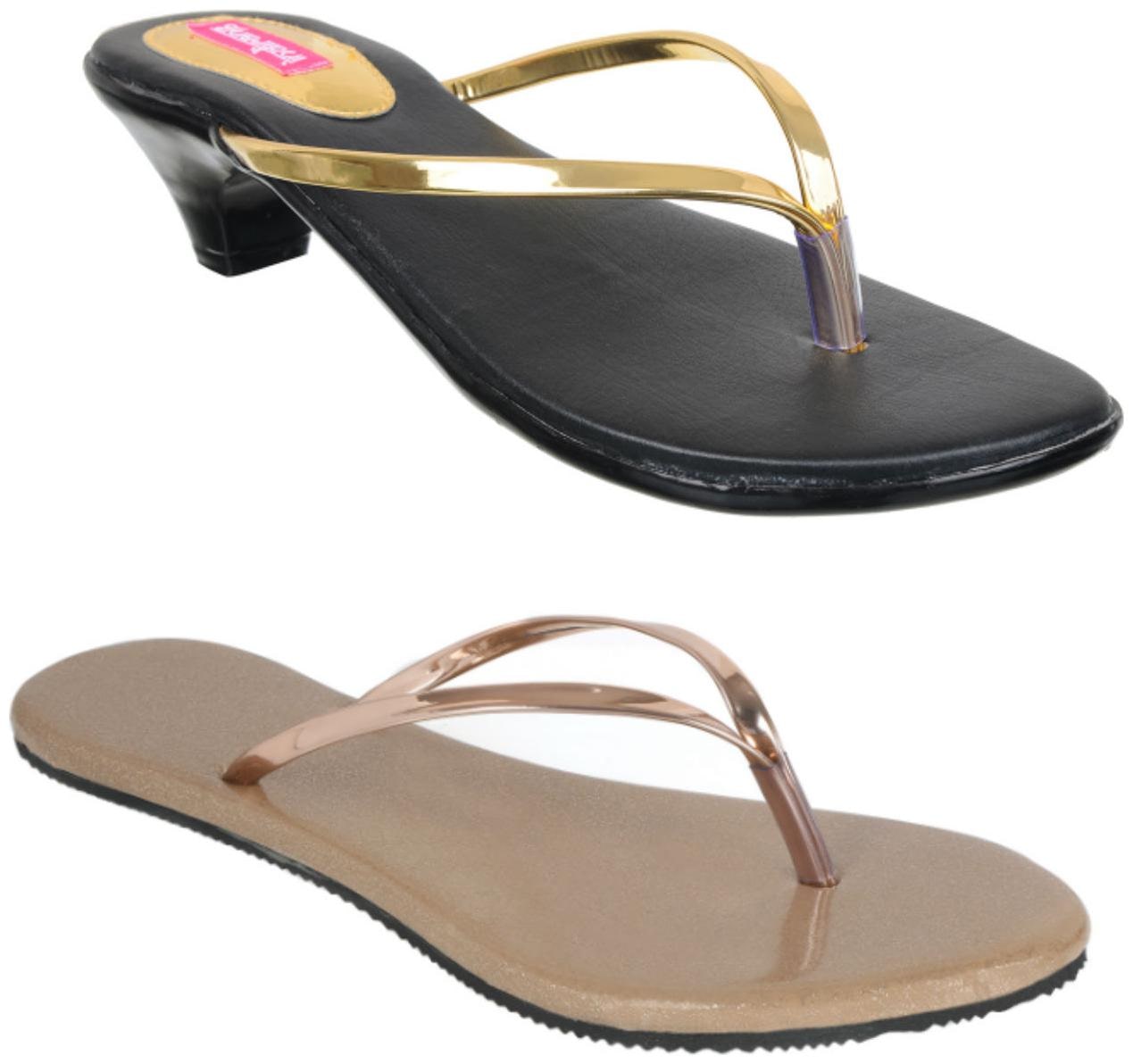 

Indirang Women Multi-Color Heeled Sandals - 2 Pair