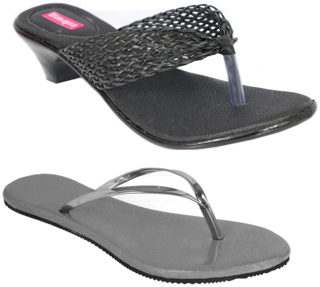 

Indirang Women Multi-Color Heeled Sandals - 2 Pair