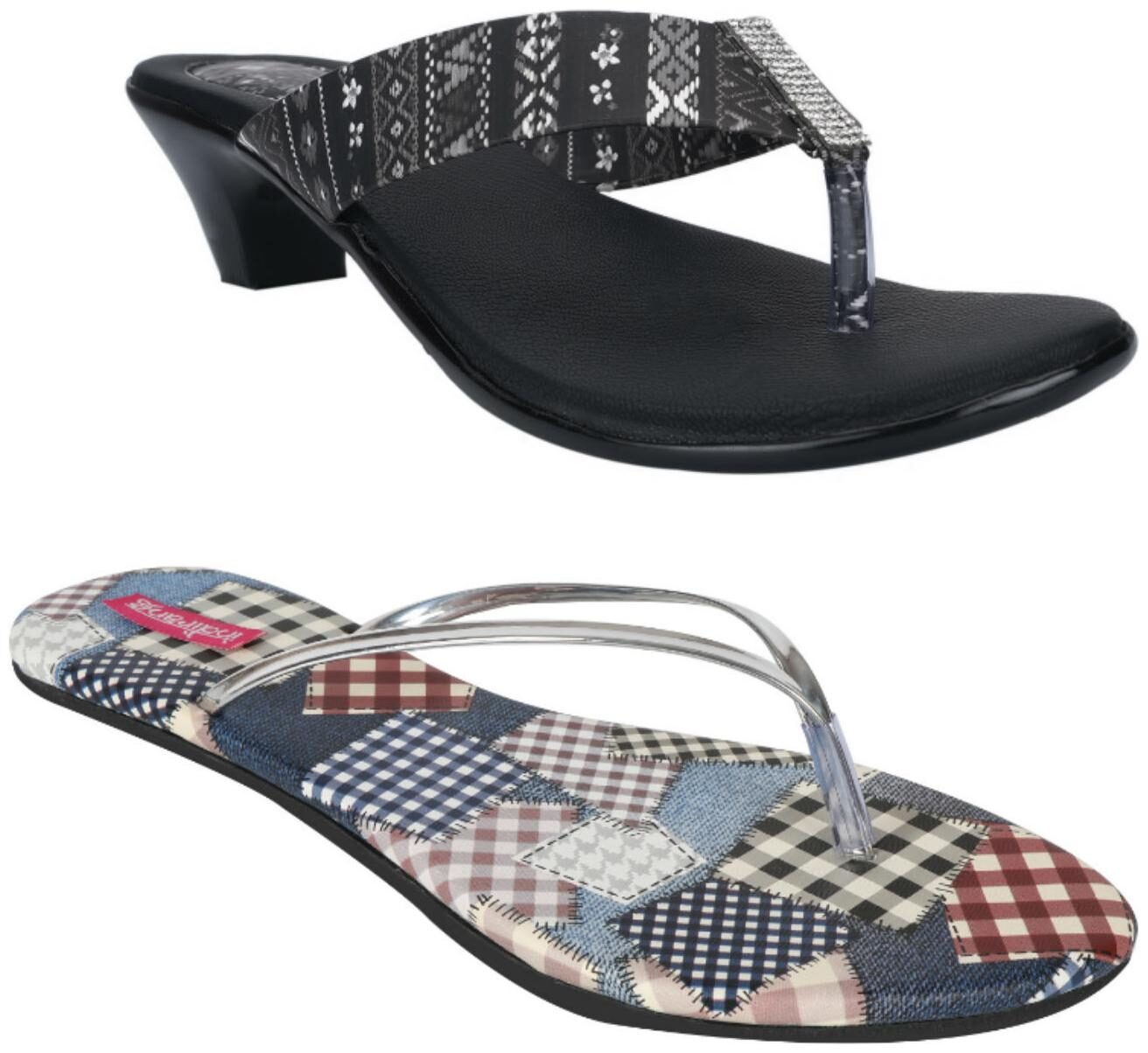 

Indirang Women Multi-Color Heeled Sandals - 2 Pair