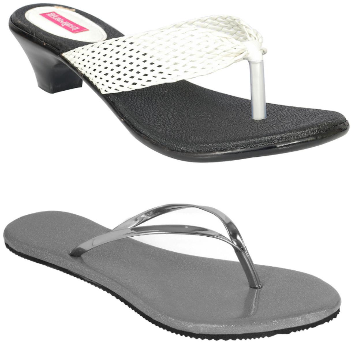 

Indirang Women Multi-Color Heeled Sandals - 2 Pair