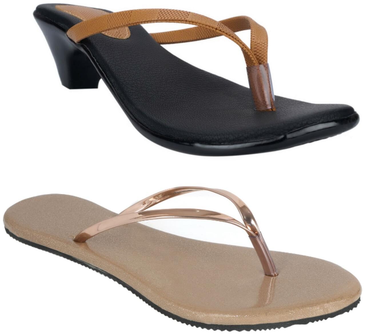 

Indirang Women Multi-Color Heeled Sandals - 2 Pair