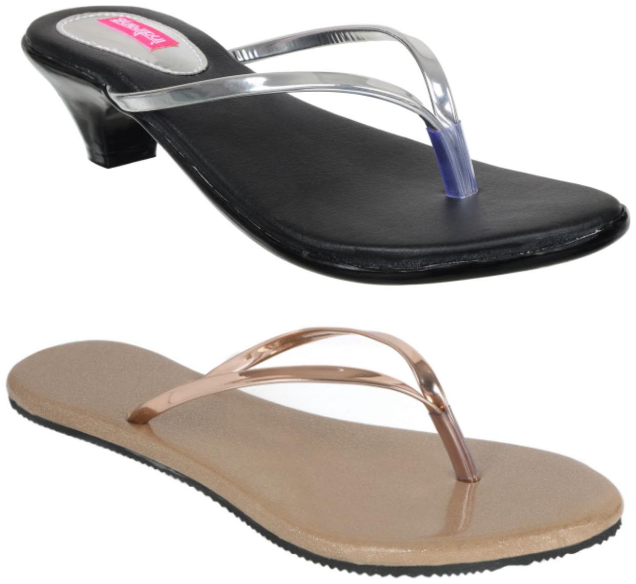 

Indirang Women Multi-Color Heeled Sandals - 2 Pair