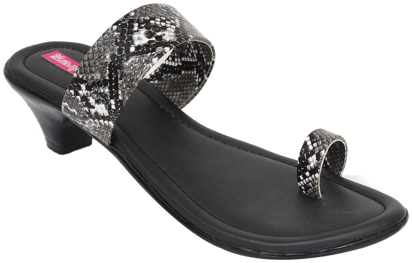 

Indirang Women Black Heeled Sandals
