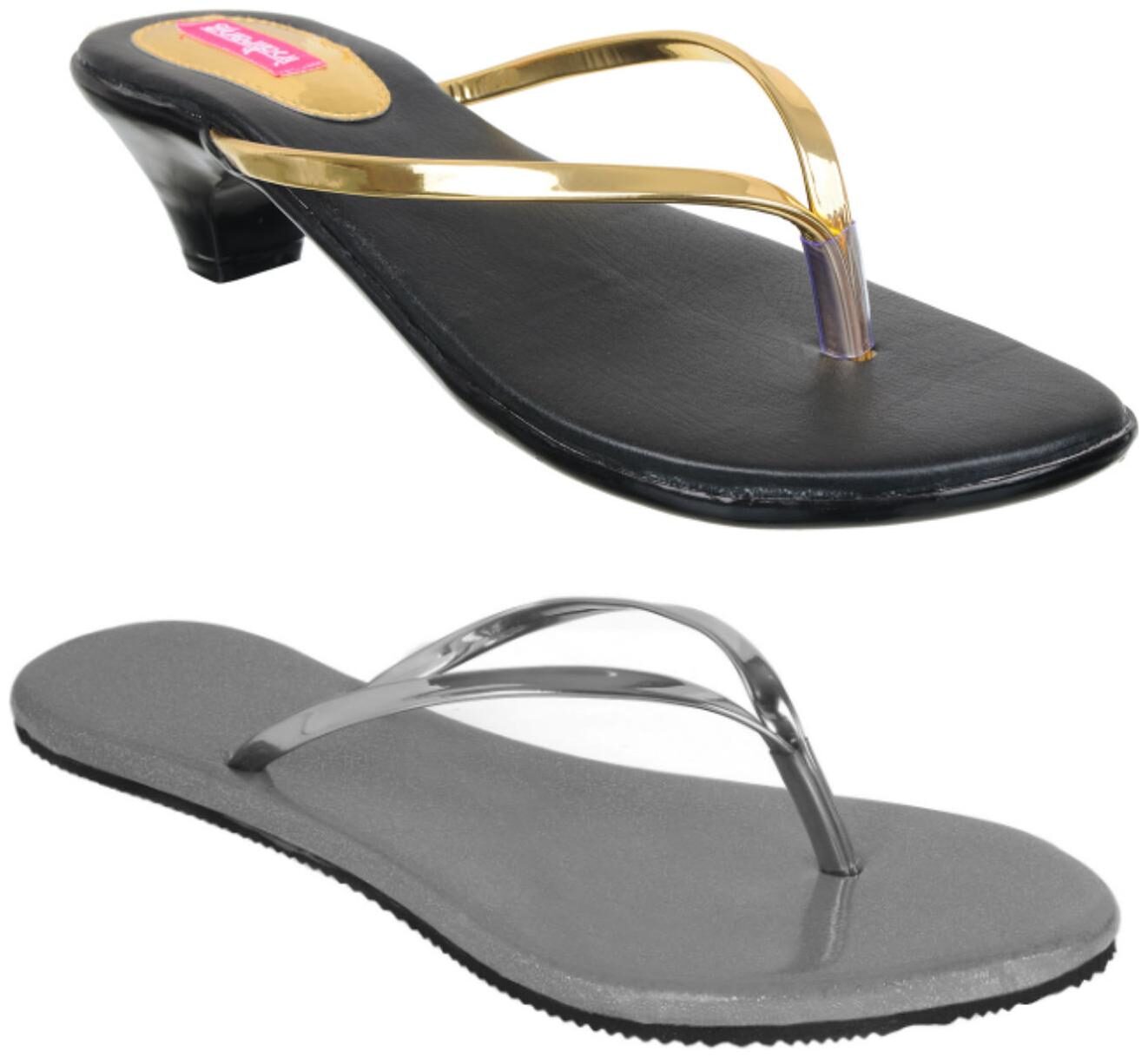 

Indirang Women Multi-Color Heeled Sandals - 2 Pair