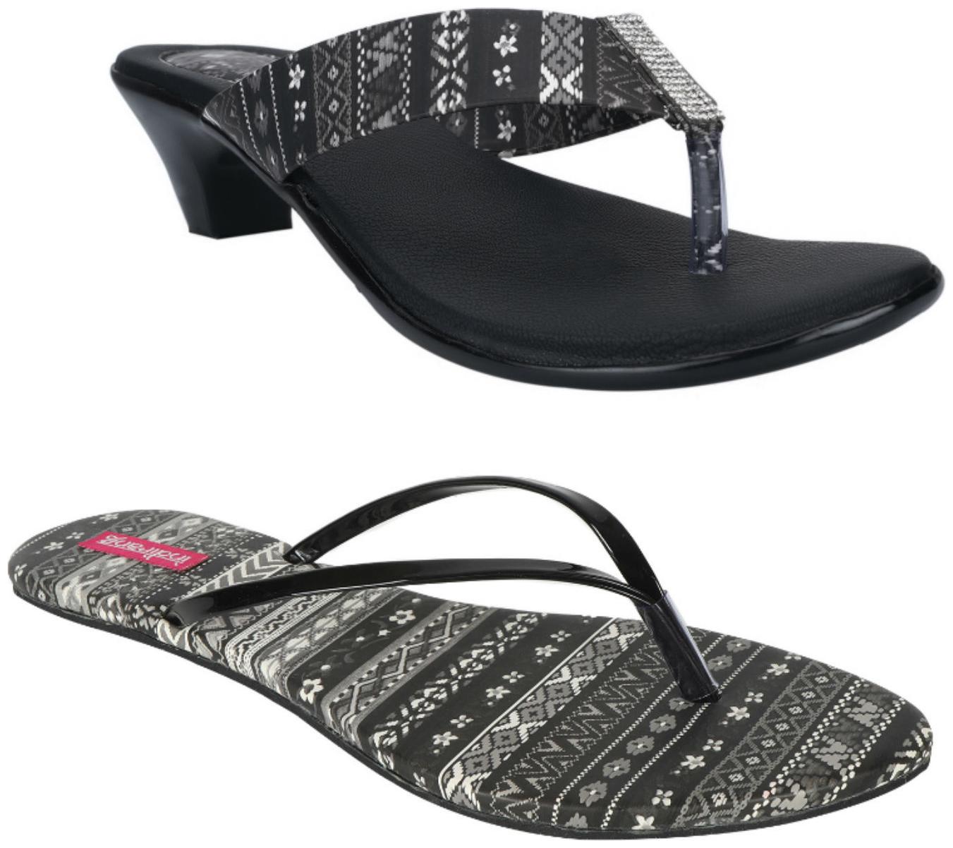 

Indirang Women Multi-Color Heeled Sandals - 2 Pair